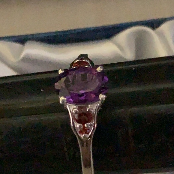Made USA Delicate Beauty SS925 amethyst garnetRing - Picture 10 of 16